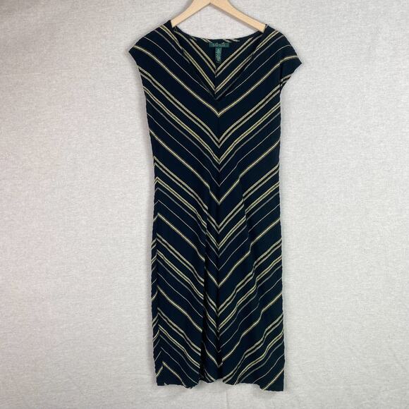 Lauren Ralph Lauren Womens Jersey Sheath Dress Size M Knee Length Old Money - Picture 1 of 9
